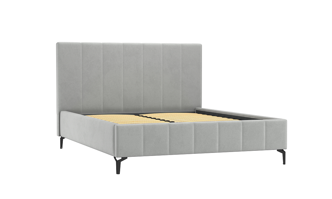 Кровать Брэнда (ш.1400) микровелюр Китон 722 дым